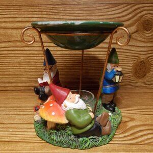 Yankee Candle Holder Gnome Spring Mushroom Garden